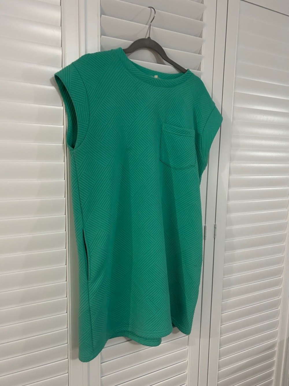 entro Teal Textured Mini Dress with pockets